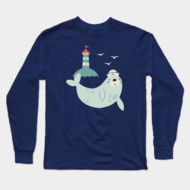Sailor seal Long Sleeve T-Shirt by Rebelform